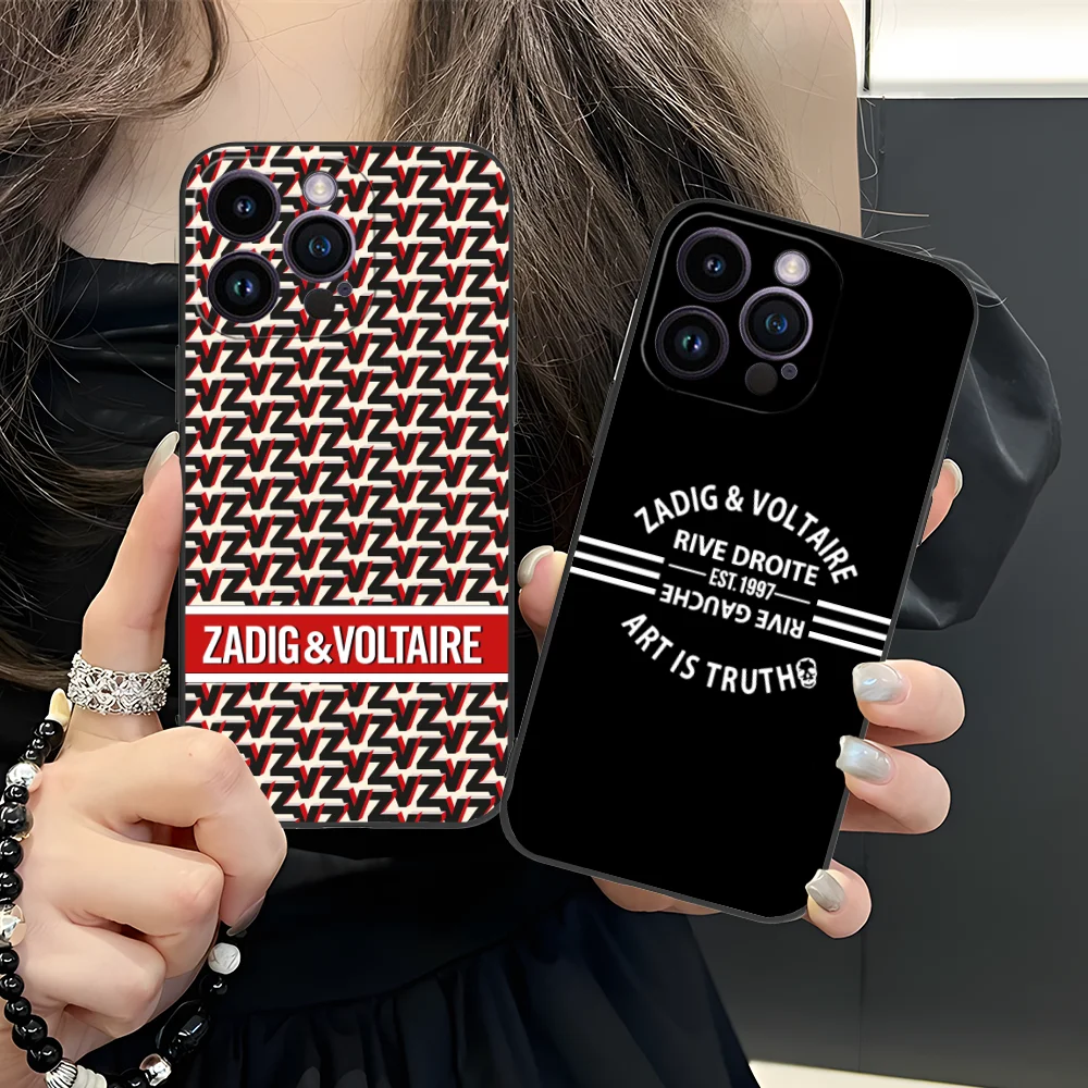 Чехол для мобильного телефона Z-Zadig-S iPhone 16 15 14 13 12 11 X XR XS 8 7 Pro Max Plus Mini черный чехол