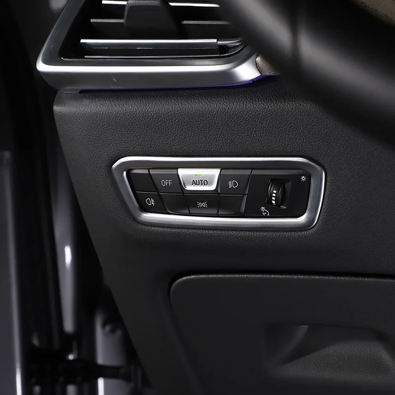 Для BMW X5 G05 X7 G07 2019-2022 гг. ABS серебристый автомобильный переключатель фар рамка