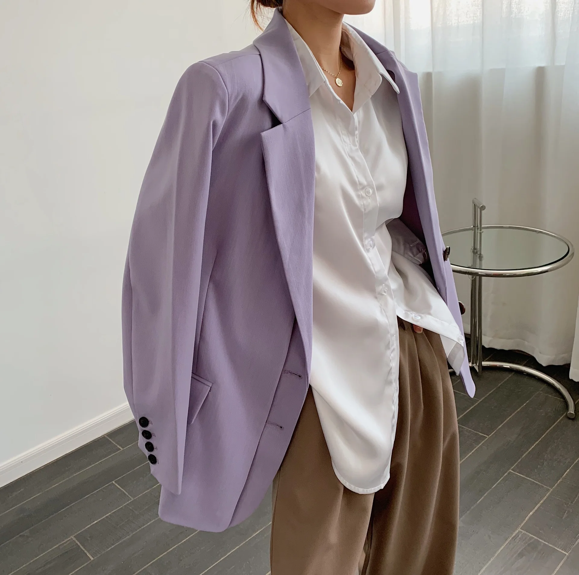 Korean Fashion Chic Blazers Women Solid Colors Single Breasted Office Suits 2022 Spring Autumn New Fashion Commute Casual Blazer