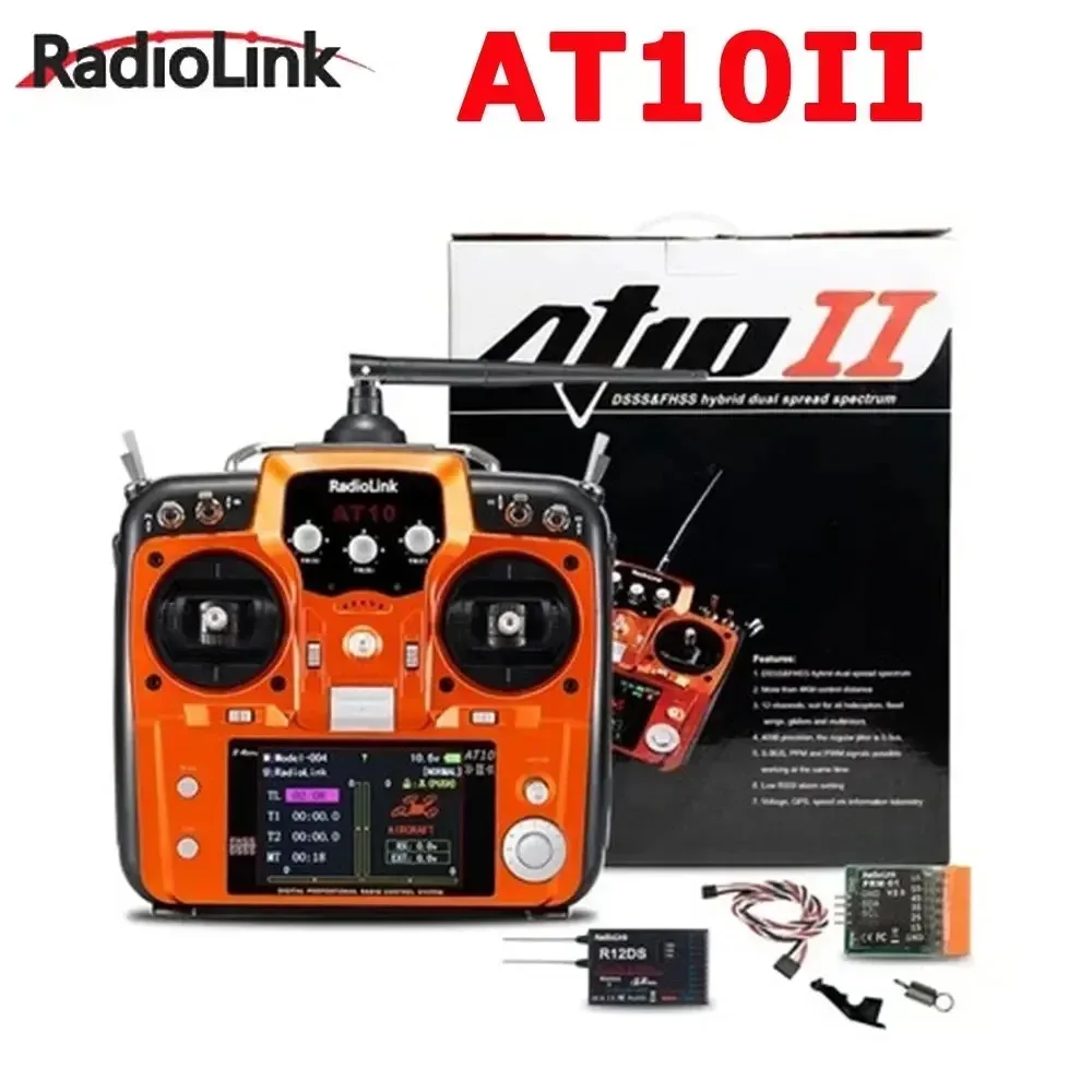 RadioLink AT10 II 2 4 ГГц 10-канальный радиоуправляемый передатчик с приемником R12DS PRM-01