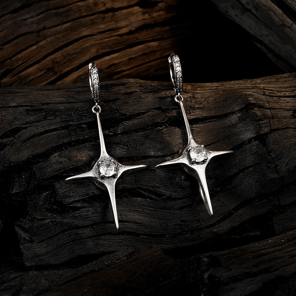 

Крутые серьги с фианитами в готическом стиле, посеребренные Висячие серьги-клипсы, клипсы для женщин и мужчин, пирсинг, ювелирные изделия в стиле панк, подарок