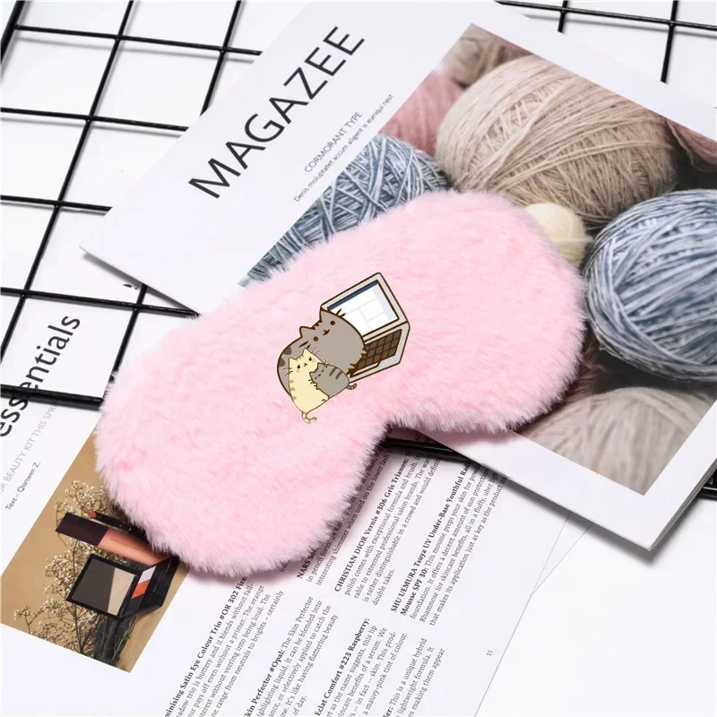 Pusheen плюшевая маска для глаз мультфильм Kawaii сна детей аниме повязка на глаза