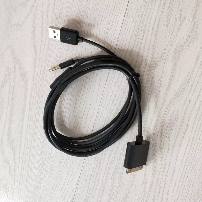 

NEW 30 pin to USB charging 3.5mm AUX cable 1.5m USB charge cable adapter for iPhone 4 4s iPod iPad 3