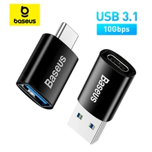 Baseus-USB 3.1 어댑터, OTG 타입 C to USB 어댑터, 암 컨버터, 맥북 프로, 에어, 삼성 S20, S10 용, USB OTG 커넥터