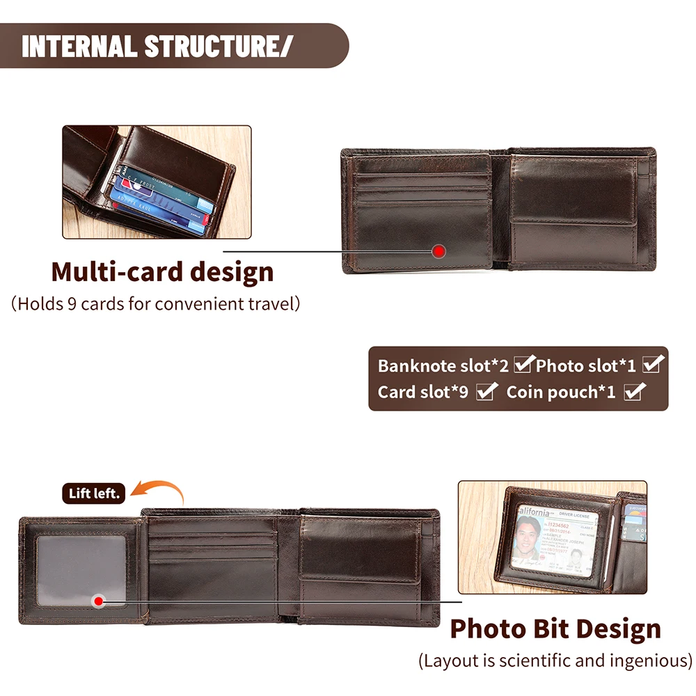 Кошелек WESTAL с функцией RFID для мужчин бумажник из натуральной кожи складной клатч