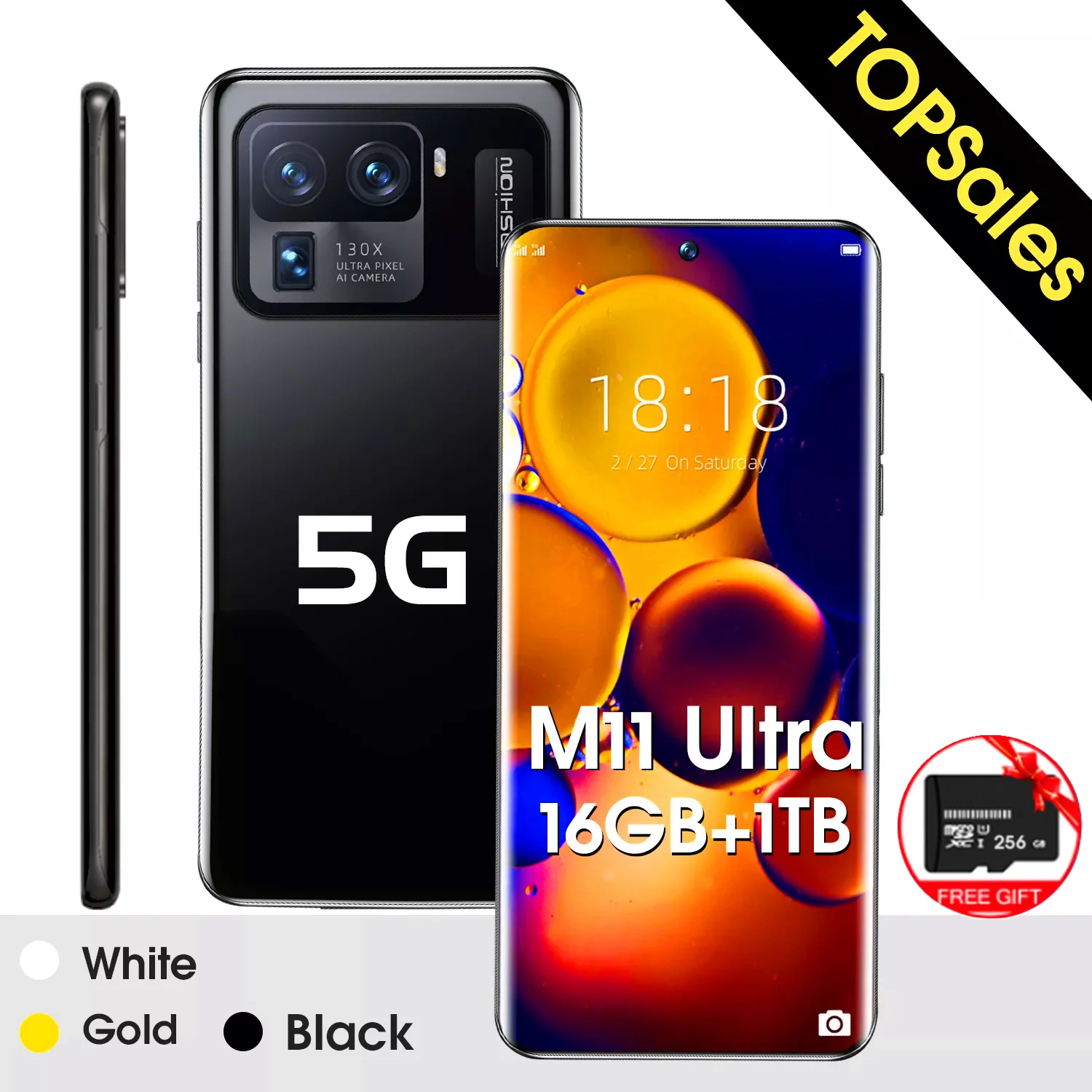 

Global Version M11 Ultra Smartphone 16GB+1TB Celulares Android Celular Qualcomm Snapdragon 888 Dual Card Unlocked Mobile Phone