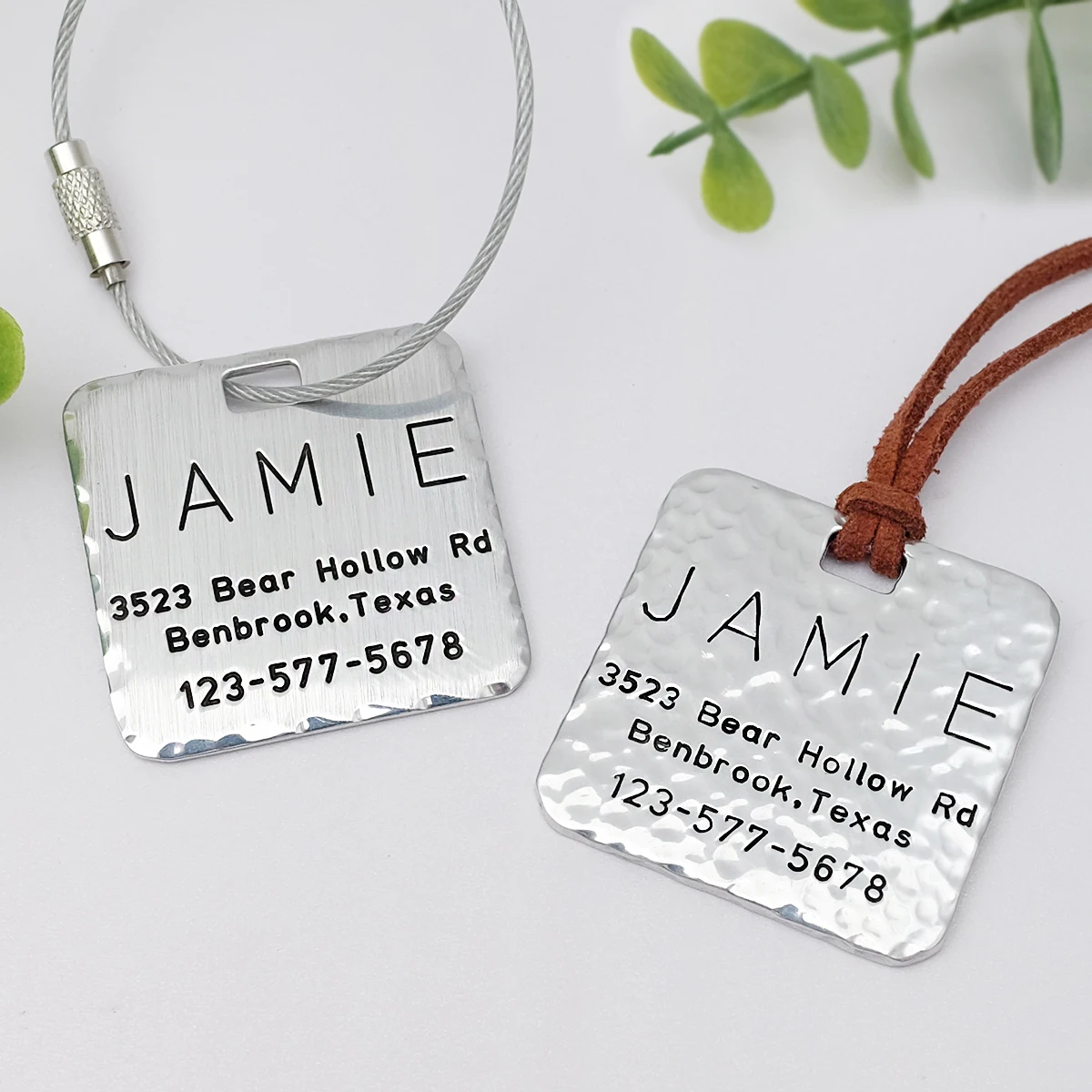 Custom Luggage Tag Personalized Travel Gift Custom Luggage Baggage Tags Engraved Luggage Tag with Name Address Trip Backpack Tag