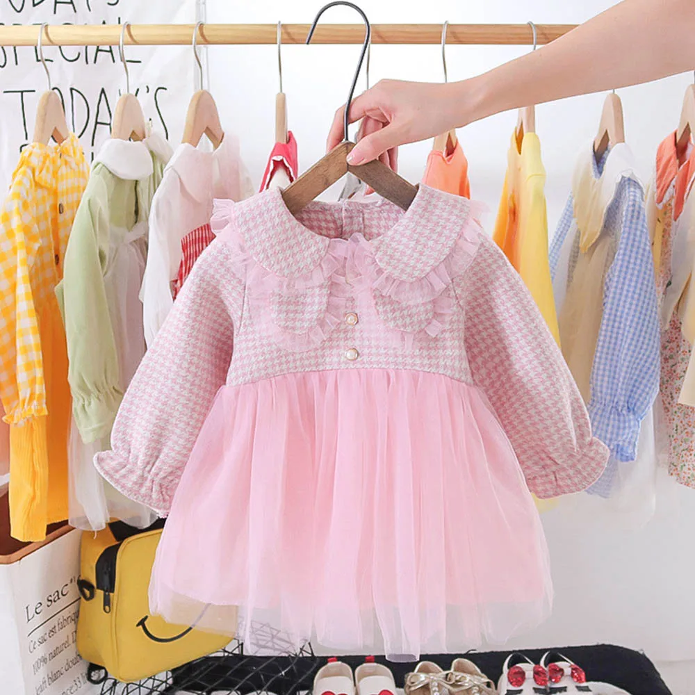 

Menoea/Детское платье для девочек; Милое весеннее платье с длинными рукавами; Сетчатое платье с оборками для маленьких принцесс; Вечерние плат...