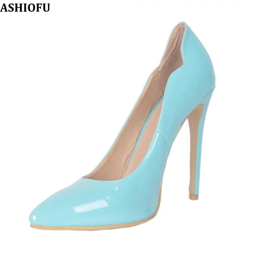 ASIOFU/Новинка популярные женские туфли-лодочки ручной работы на высоком каблуке