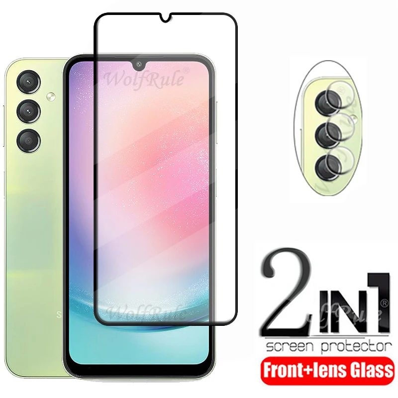 2-in-1 For Samsung Galaxy A24 Glass Samsung A24 Glass Screen Protetor Samsung A22S A12 A13 A14 A04S A34 A23 A22 A24 Lens Glass