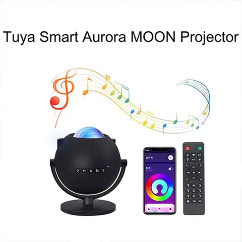 Умный Wi-Fi проектор Tuya Aurora Galaxy, лазерный проектор звездного неба, проектор для вечеринки с музыкальным динамиком, работает с Alexa Google Home