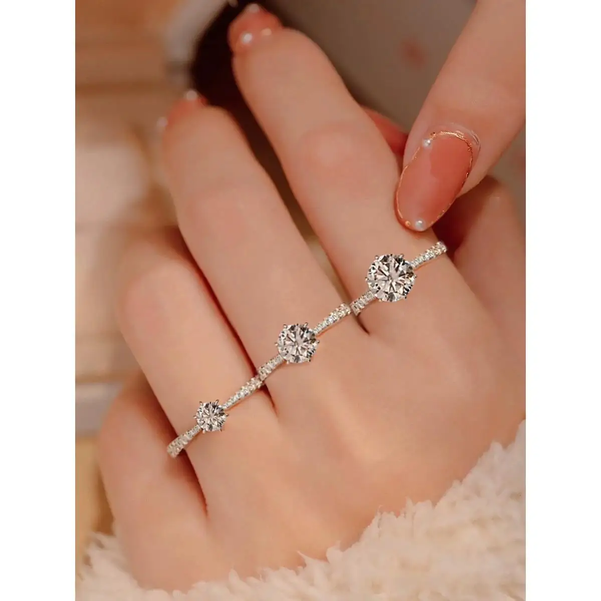 Кольцо с бриллиантом из муассанита тканое кольцо шестью когтями стерлинговое