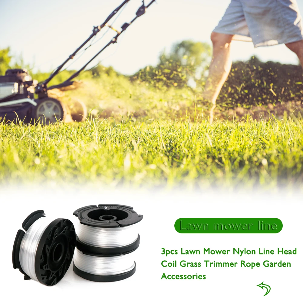 

3pcs Grass Trimmer Coil Black Decker Lawn Mower Nylon Line Head Cutting Line Bobbin Rope Garden Weeding Machine Accessory