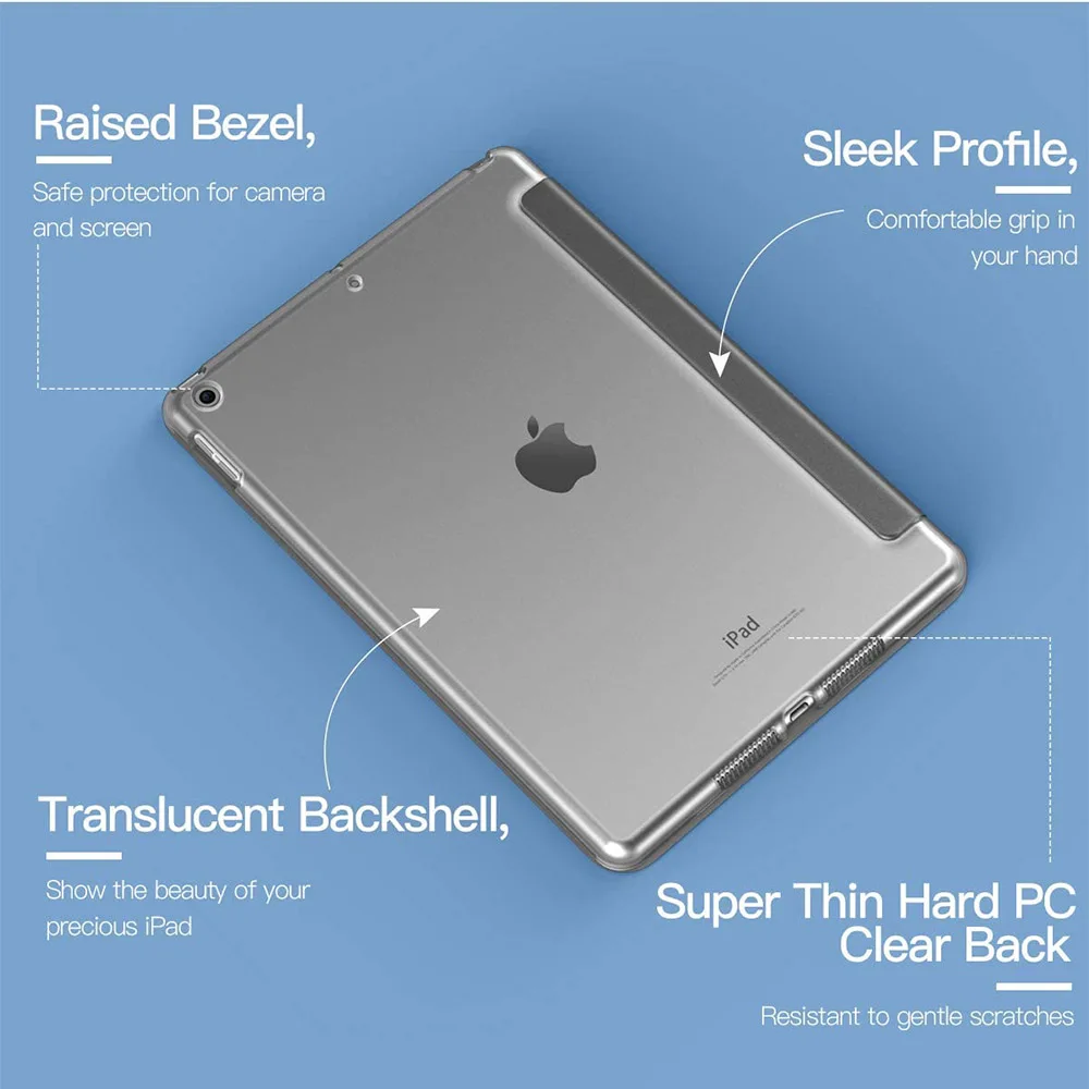 Чехол для планшета Apple iPad Mini 1 2 3 4 5 6 7 9 8 поколения тройной кожаный смарт-чехол +