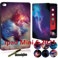 for apple ipad mini 6 2021 generation 8 3 inch leather stand folding case cover new tablet case 2021 a2567 a2568 a2569 pen