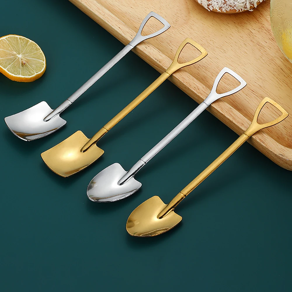 

Ложка-лопата из нержавеющей стали, чайная ложка, креативная кофейная ложка, десертная ложка для мороженого, набор посуды, рождественские столовые приборы