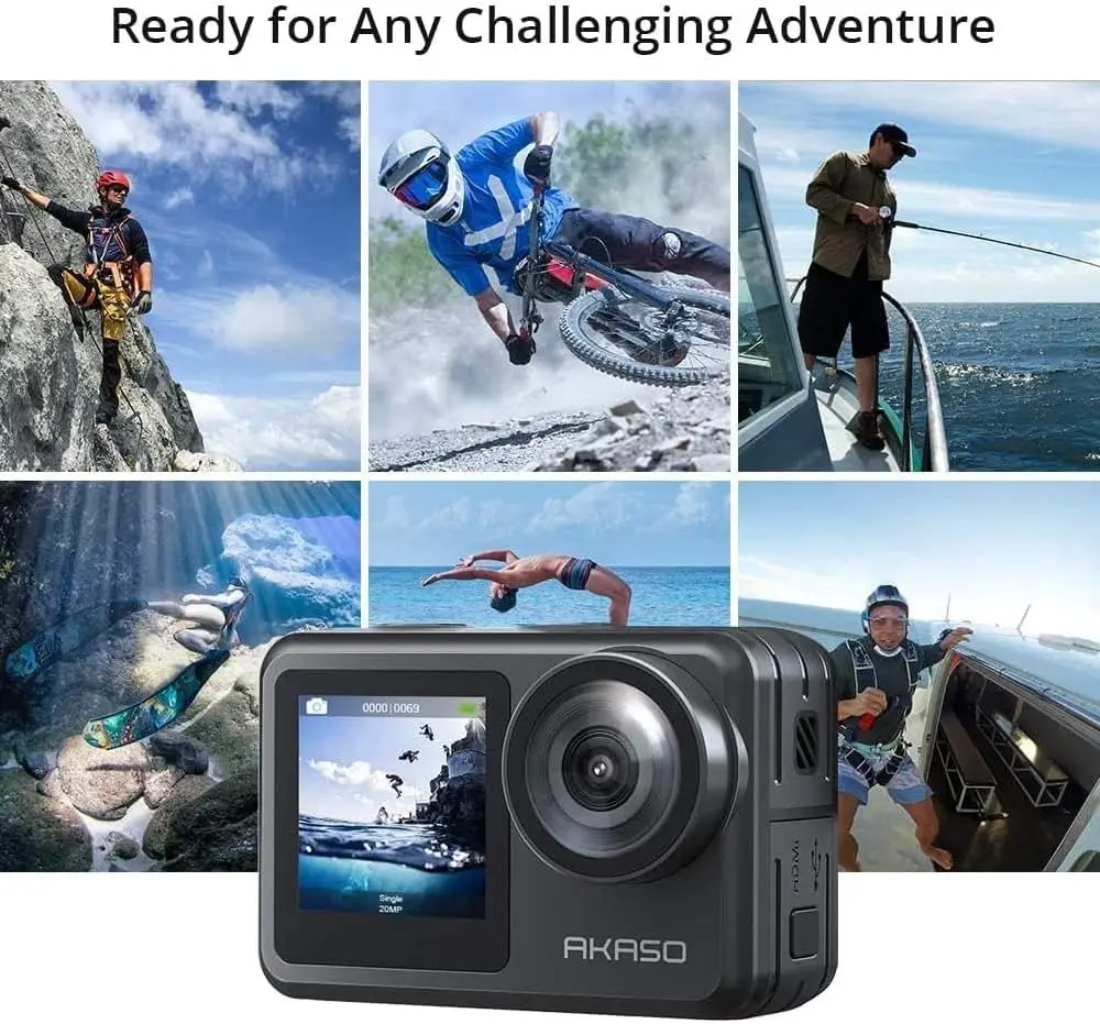 Экшн-камера Brave 7 LE 4K30FPS 20MP с Wi-Fi, сенсорным экраном, EIS 2.0, зумом, дистанционным управлением, водонепроницаемостью до 131 фута, 2 аккумуляторами по 1350 мАч (art.: 3920dbed1bc42) - 3920dbed1bc42