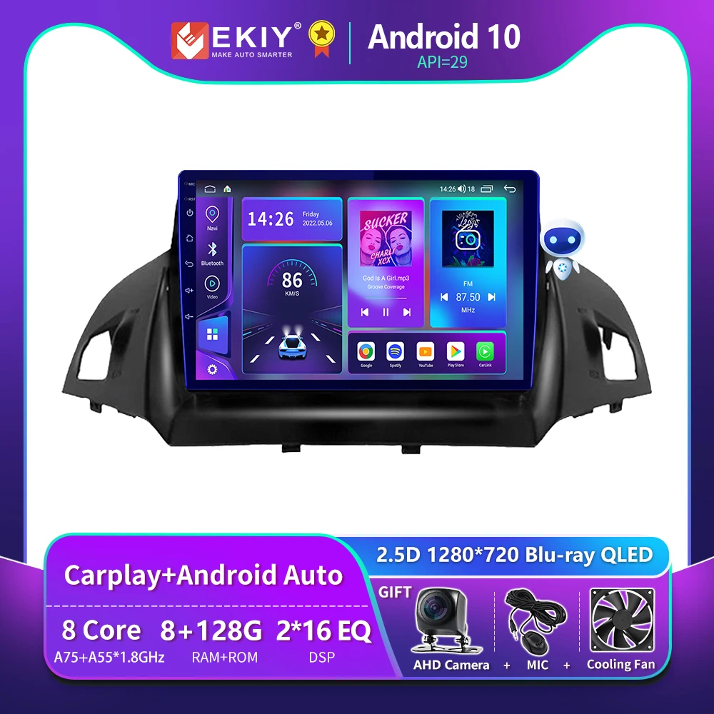 EKIY T900 8G 128G для Ford Kuga 2 Escape 3 2012 2013 2014 2015 2016 - 2019 Автомобильный радиоприемник GPS Авто