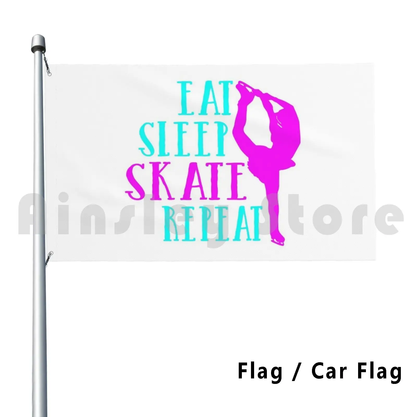 Коньки с надписью Eat Sleep забавный подарок для катания на коньках уличный декор