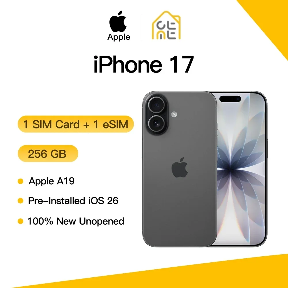 Фото Новый оригинальный Apple iPhone 17, 256 ГБ, OLED-экран 6,3 дюйма, процессор A19, 8 ГБ ОЗУ, двойные камеры 48 МП, быстрая зарядка, IP68, iOS 26, поддержка 5G №3
