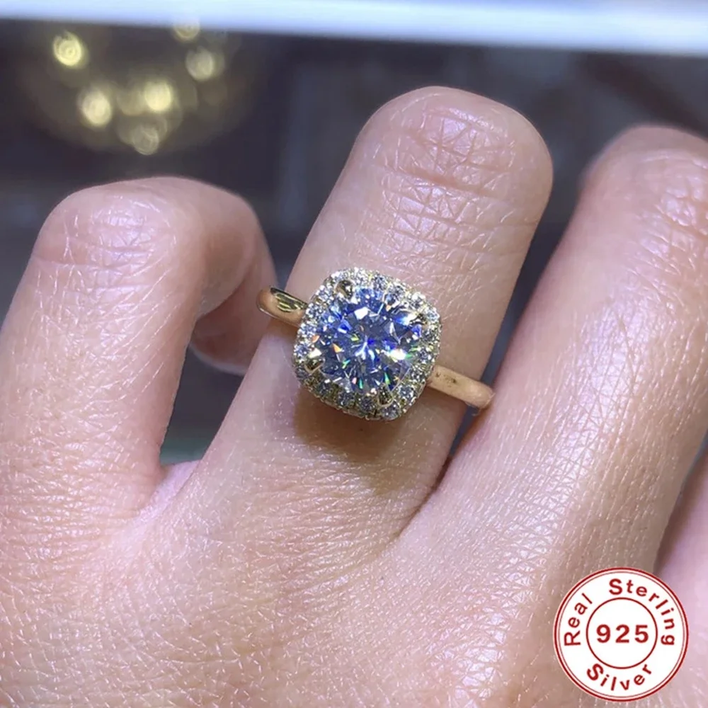 VAL Великолепное квадратное женское кольцо с блестящими микро-паве и кристаллами