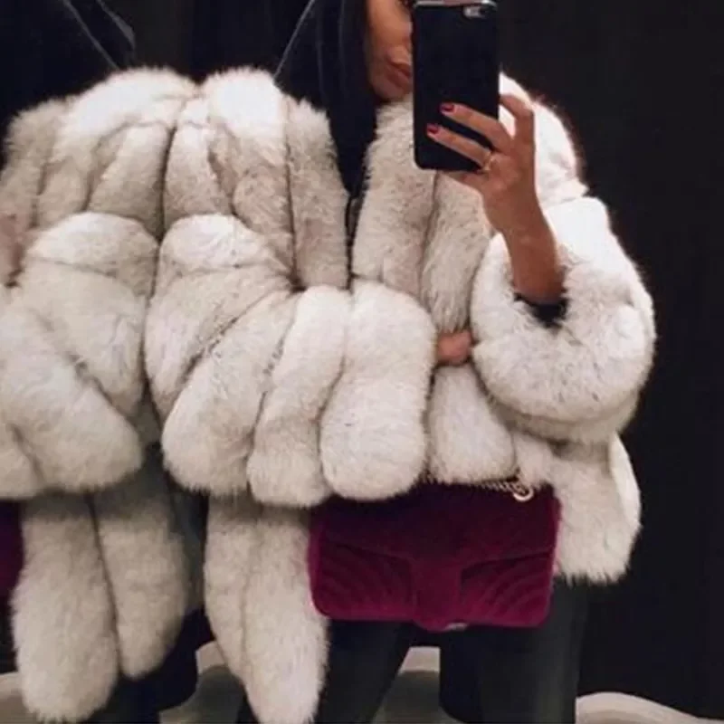 

NEW IN Winter Thick Warm Fluffy Coat Women's Furry Coats and Jackets Natural Fur Coat Faux Fur Jacket Raccoon fur Coat Mante