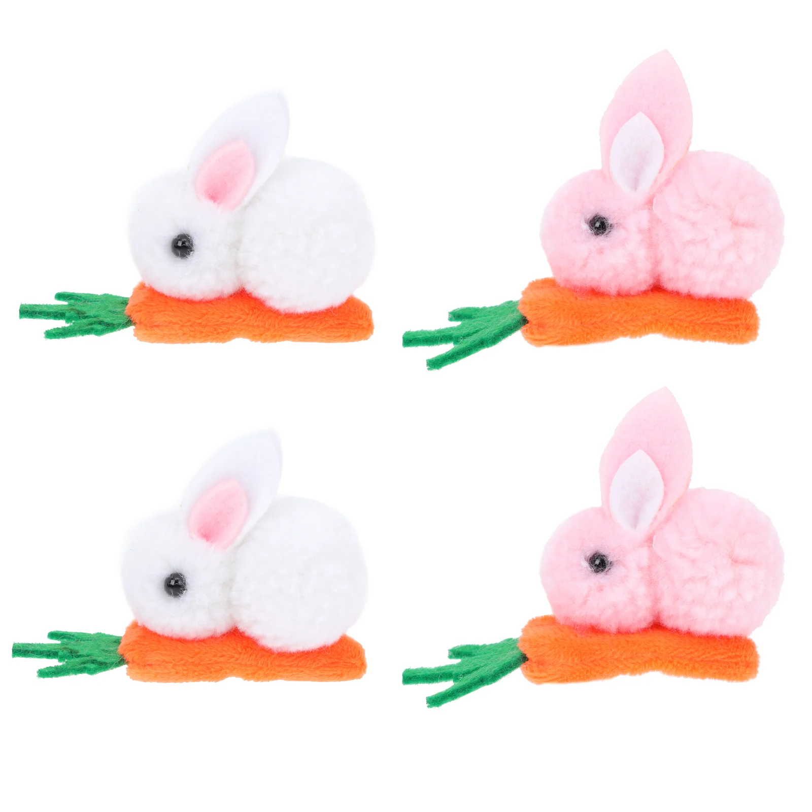 

4 шт., заколки для волос с морковкой, заколки с кроликом для девочек, детские заколки с кроликом, плюш для костюмированной вечеринки
