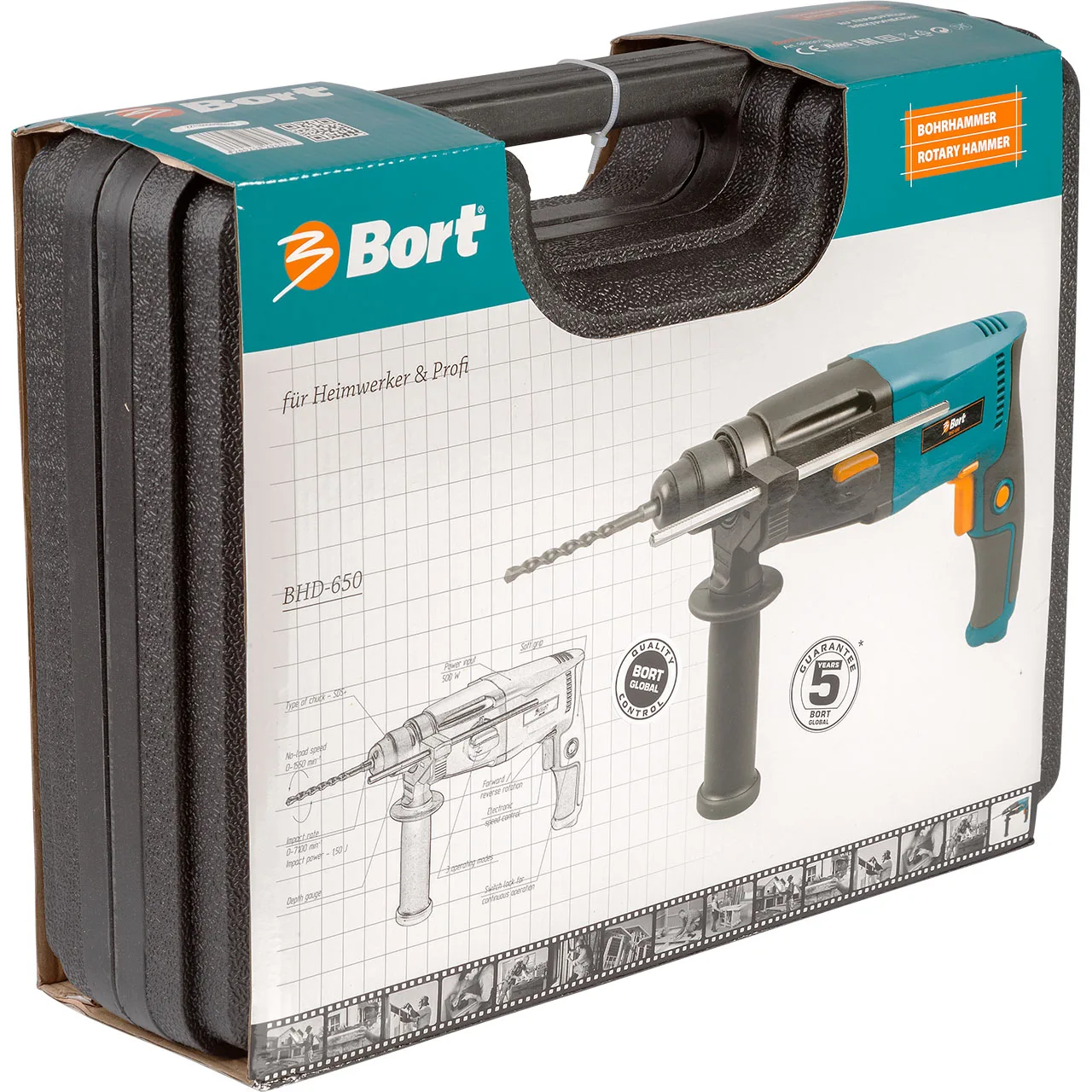 Перфоратор электрический Bort BHD-650 (тип патрона SDS+ 7100 ударов в минуту) | Инструменты
