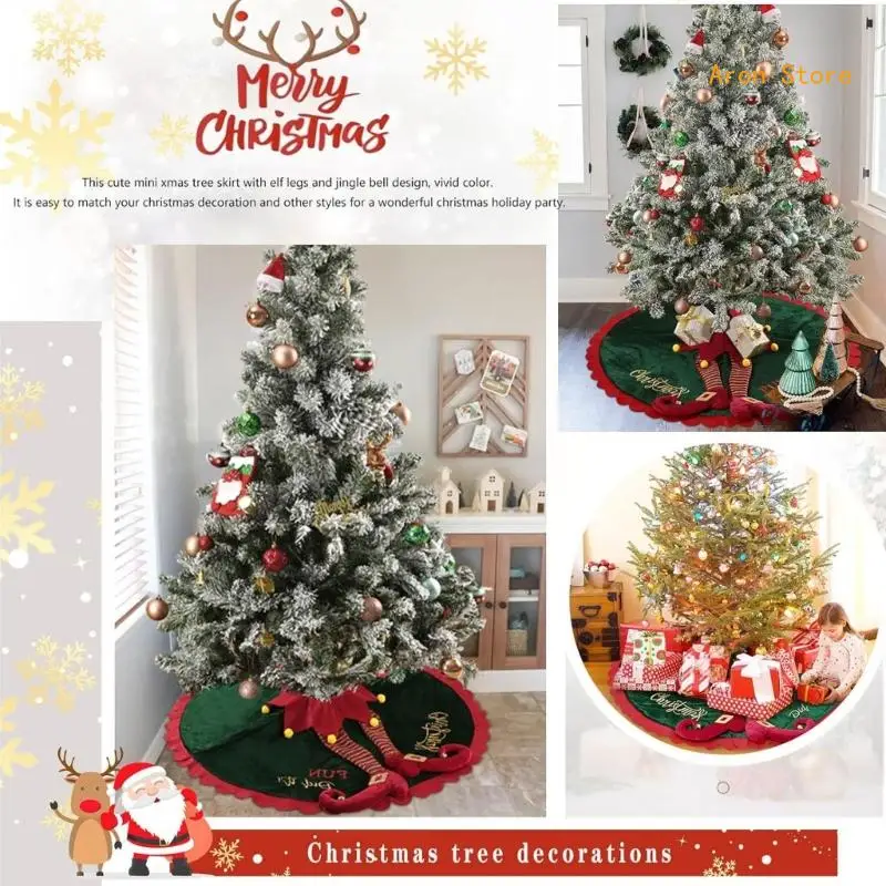 24/36/48 дюймов юбка в виде рождественской елки с мультяшным эльфом XmasTree чехол для