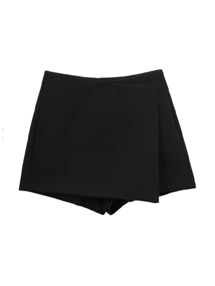 Women Fashion Pareo Style Asymmetric Shorts Skirts Vintage High Waist Side Zipper Female  Versatile Western style skirt pants