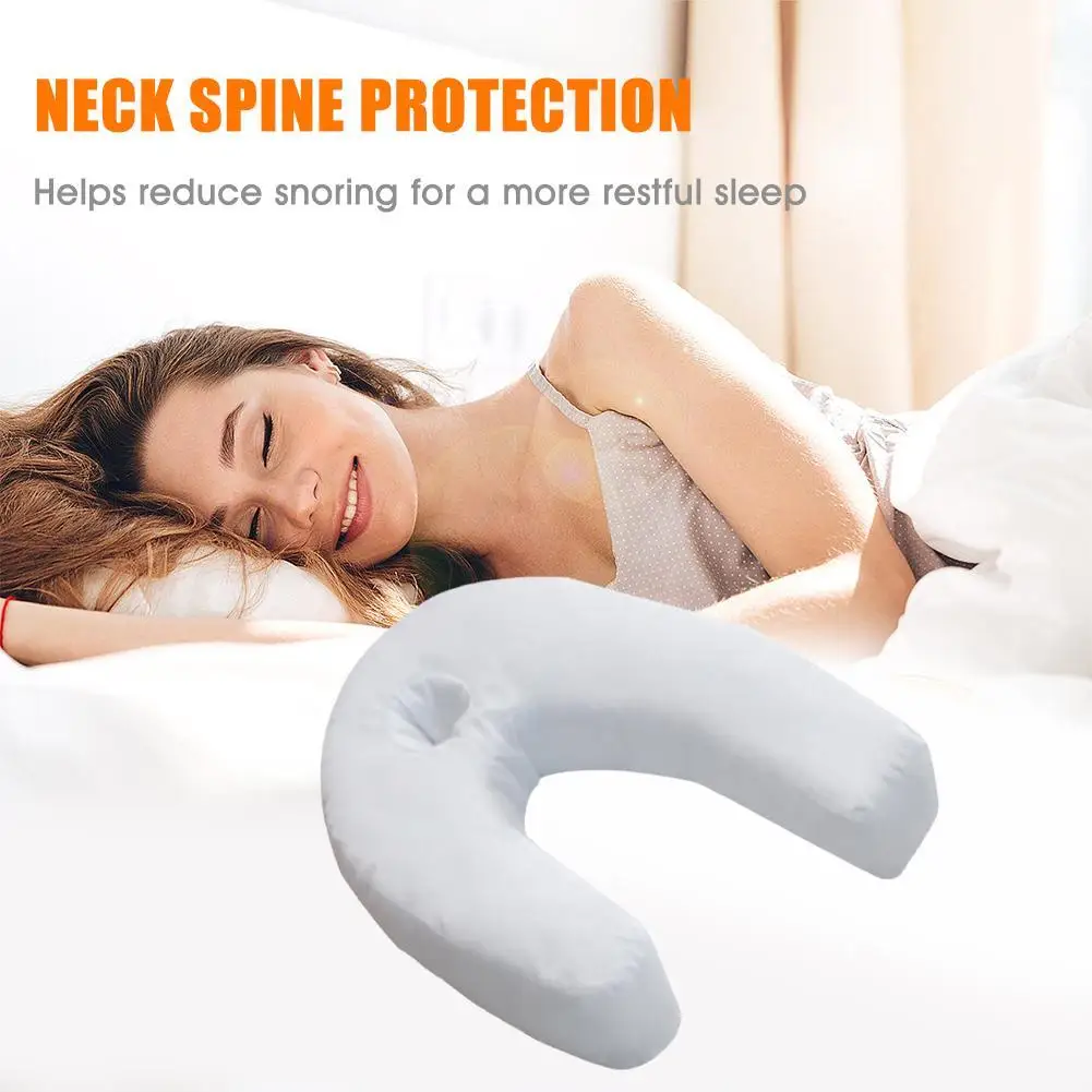 

New U-Shaped Pillow Side Sleeper Pillow Waist Support Pillows Hold Neck Spine Protection Cushion Removable Bedding Accessories