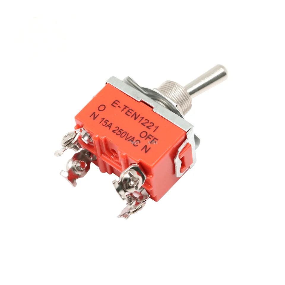 20 шт., встроенный переключатель на 12 мм, 4 контакта, 15 А, 250 В переменного тока