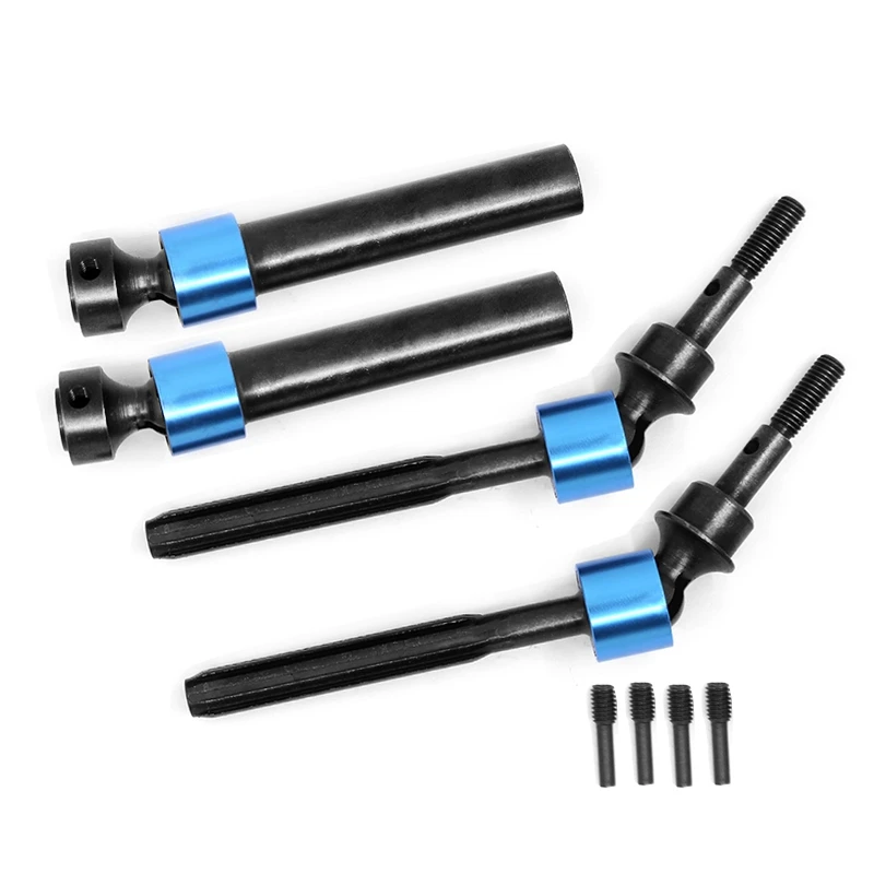 2 Set Hard Steel Splined CVD Drive Shaft For Traxxas 1/10 Maxx 4S 89076-4 RC Car Upgrade Parts Accessories, Blue & Red enlarge