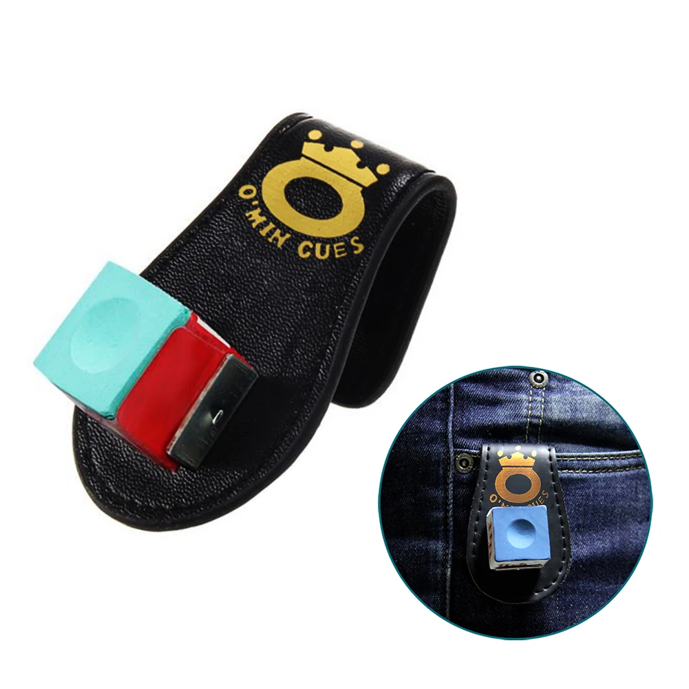 

Chalk Clip Pool High Quality Billiards Snooker Accessories Leather Mini Magnetic Pool Billiard Clip Chalks Holder With Belt Clip