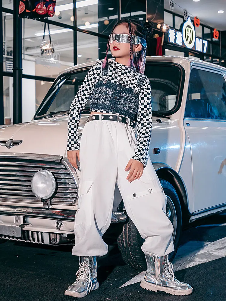 

Children's Cool Hip-hop Suit Hip-hop Cool Girls Jazz Dance Costumes Fashionable Clothes Girls Catwalk Cool