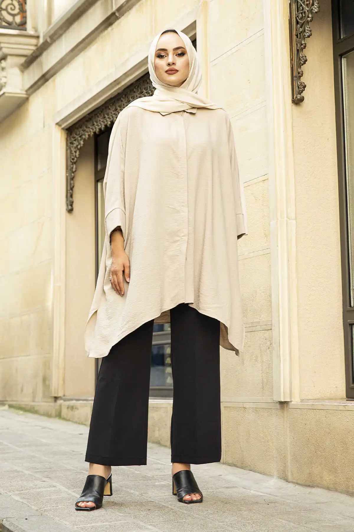 Расклешенные штаны Бели-черные |