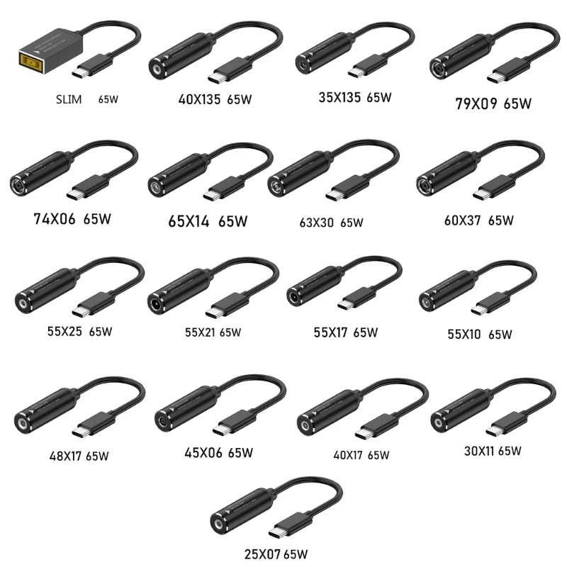 

Jack Input to Type-C Power Plugs Charge Adapter Cable Cord Female Connector to Male Extension Line for Laptops