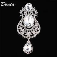 donia jewelry explosion models high grade aristocratic pendant drop glass studded alloy brooch crystal bridal boutonniere