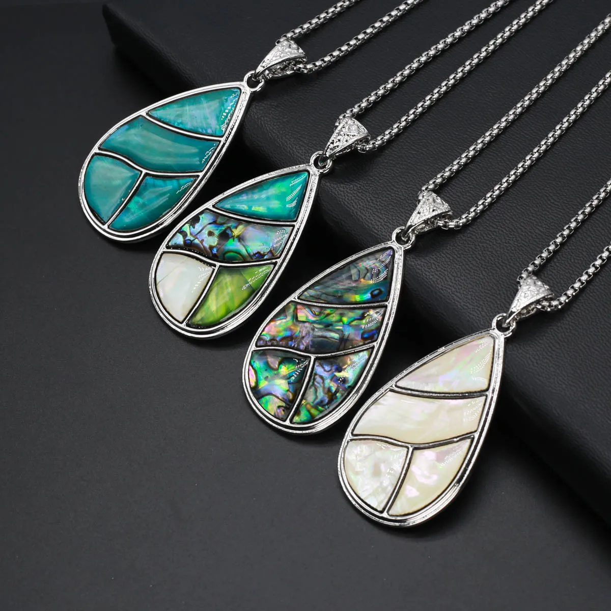 Женская цепочка из нержавеющей стали с подвеской в виде ракушки из натурального камня