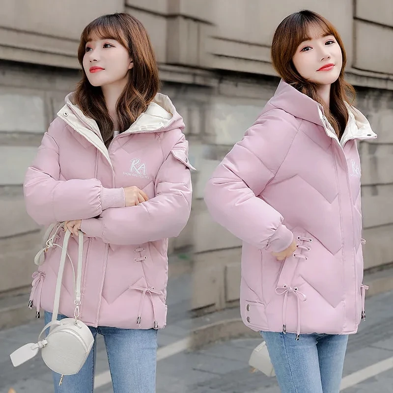 Down Cotton Coat Womens 2022 Autumn Winter New Korean Fashion Loose Casual Padded Jacket Women Large Size Short Thick Parkas