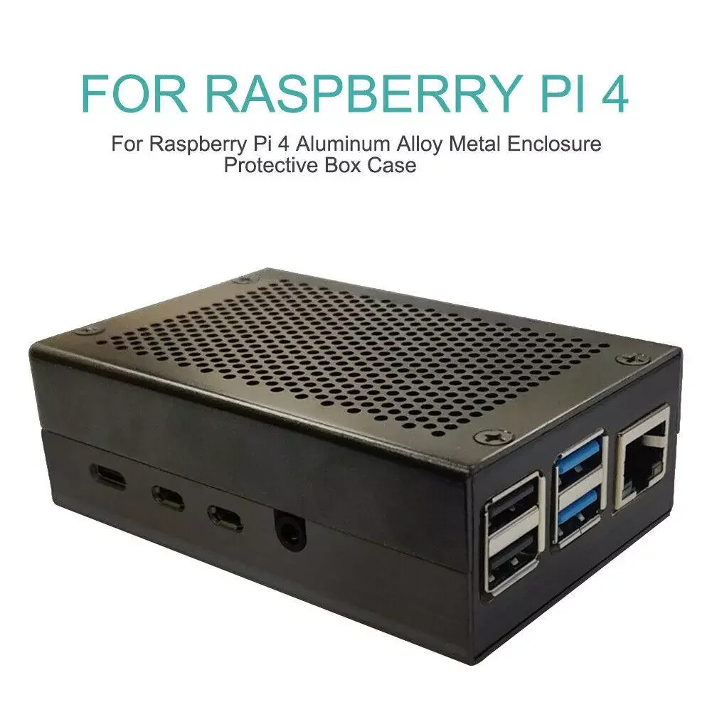 

Чехол из сплава для Raspberry Pi 4, Охлаждающий радиатор, черный, серебристый корпус для Raspberry Pi 4, металлический корпус, защитный чехол