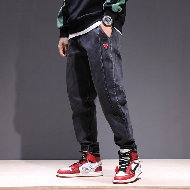 

Джинсы-карго мужские свободного покроя, винтажные дизайнерские брюки-султанки, Стрейчевые повседневные Джоггеры в стиле хип-хоп, уличная одежда