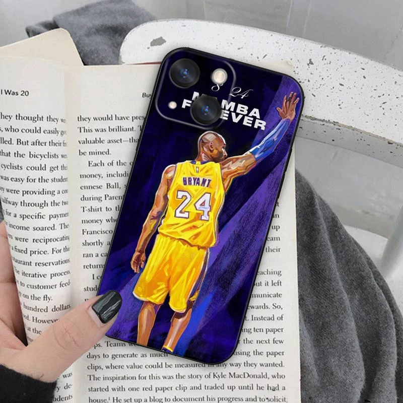 Баскетбольный чехол K-Kobe no-24 для Apple iPhone 15 14 13 12 11 SE XS XR X 7 8 6 mini Plus Pro MAX мягкий черный