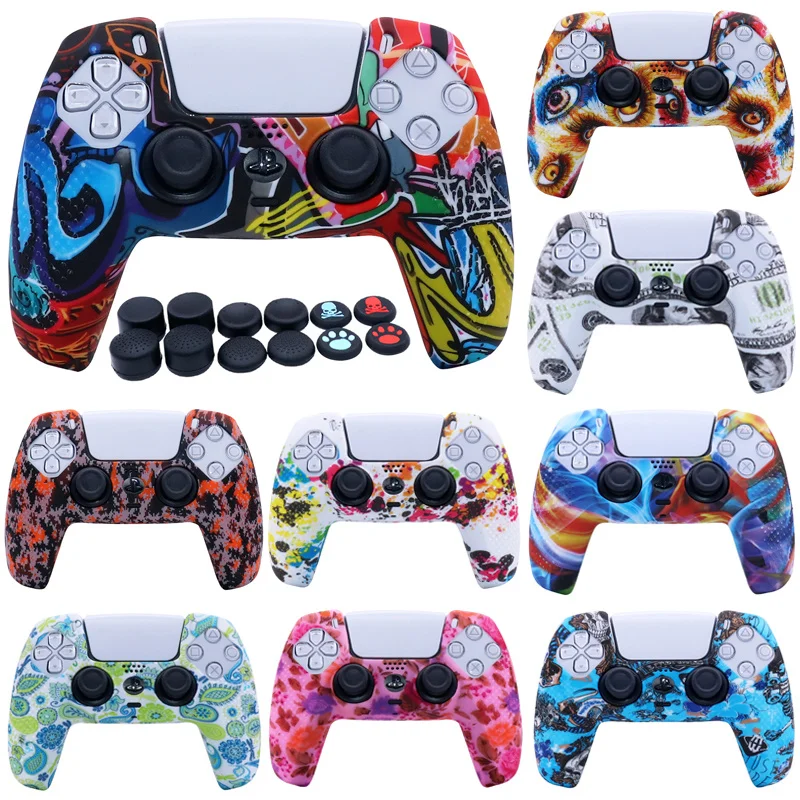 

Мягкий силиконовый защитный чехол для контроллера PS5, кожаные чехлы для геймпада, чехол для Playstation 5, колпачки для джойстика с рукояткой