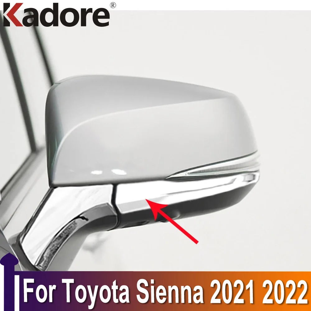

Накладки на дверные зеркала для Toyota Sienna 2021 2022, хромированные накладки на боковые зеркала заднего вида, наклейки, автомобильные аксессуары
