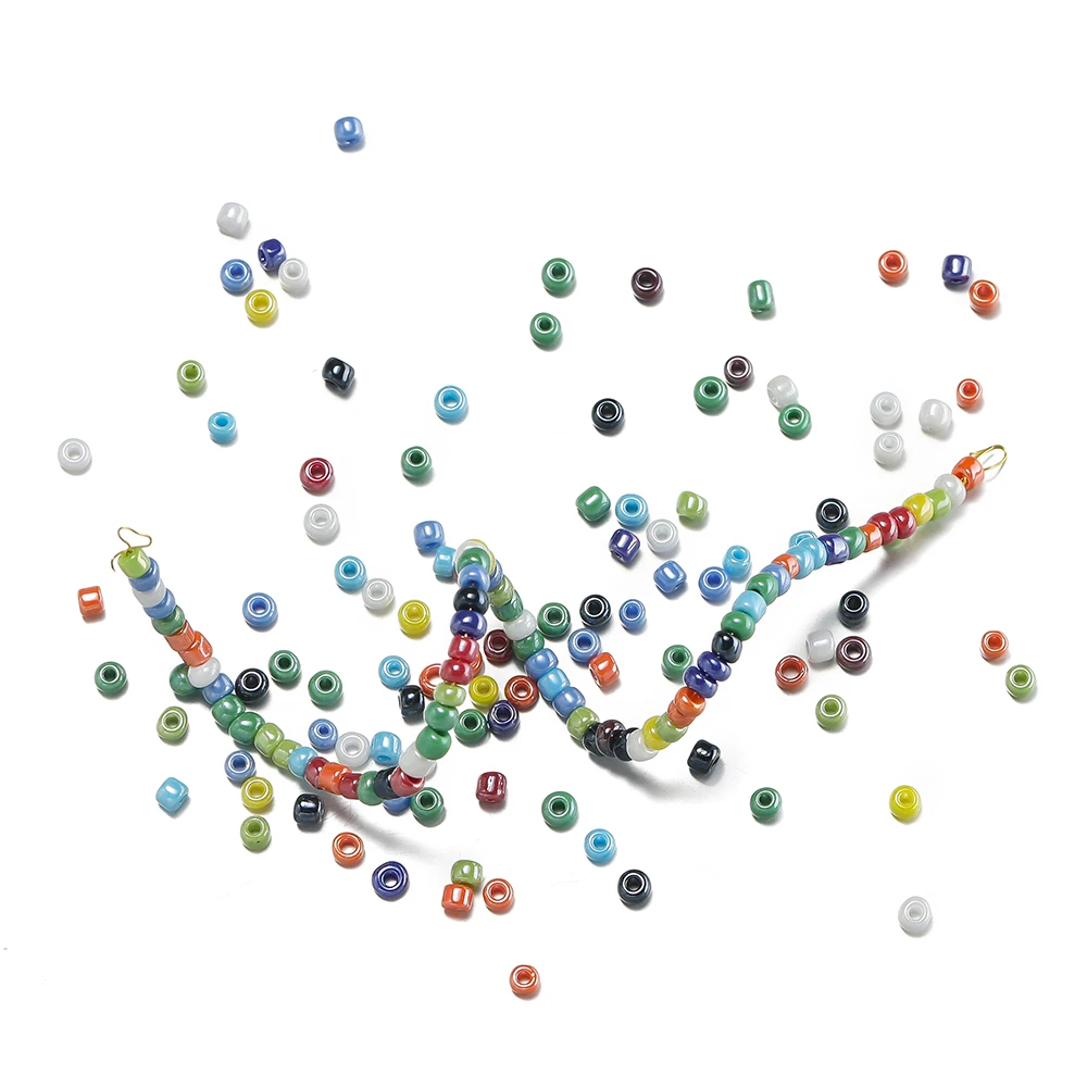 10 грамм/лот 3/4 мм стеклянные разноцветные бусины серьги-разделители свободные