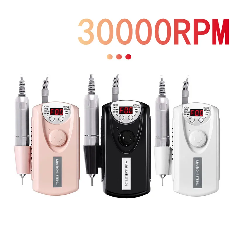 

30000RPM Professional Electric Nail Drill Machine Rechargeable Portable Machine Pedicure Nail Polisher Grinding Device Nail Tool