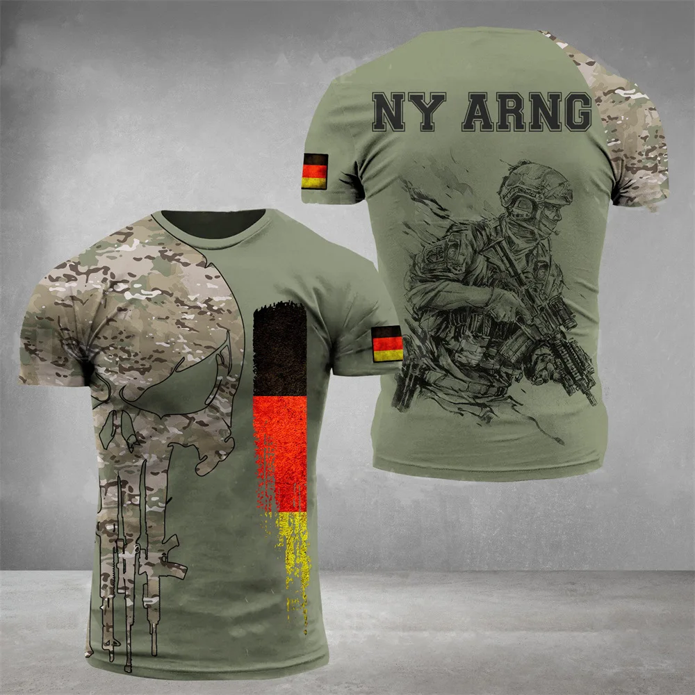 

2022 new foreign trade hot veterans printed 3dT shirt street short-sleeved men's shirt