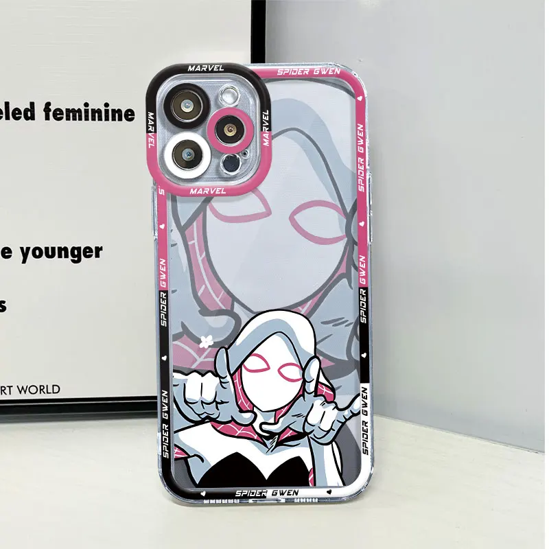 Прозрачный силиконовый чехол из ТПУ для телефона с героями мультфильмов Marvel