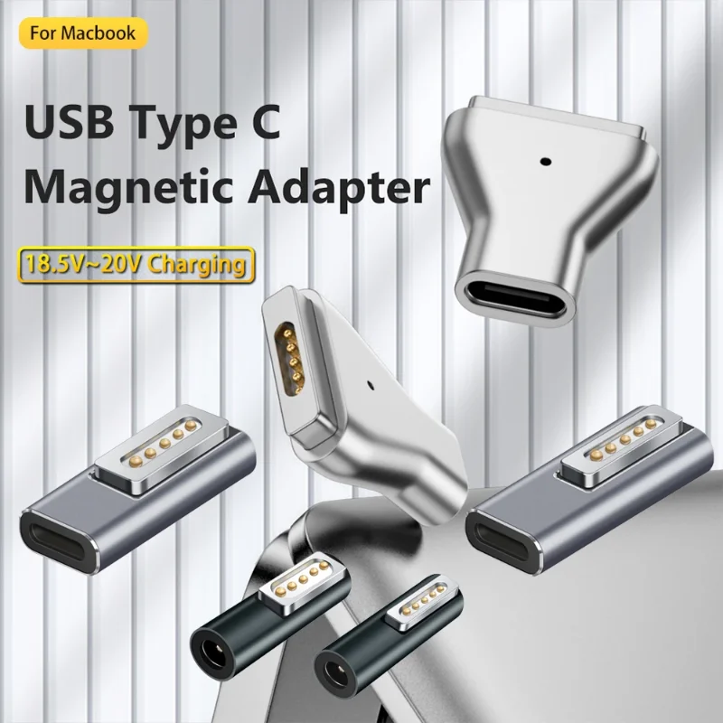 

Адаптер Type-C на магнитный/USB PD для Apple Magsafe 1, Magsafe 2, MacBook Pro, штекер 5 А, конвертер для быстрой зарядки для MacBook Air